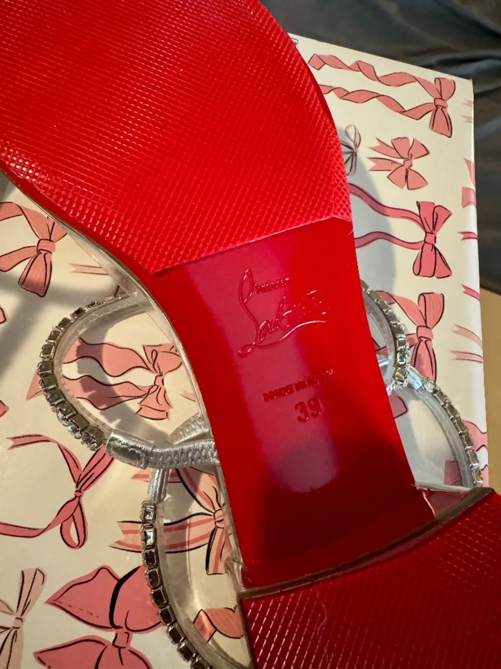 Christian Louboutin 39 Silver Sandals - Picture 2 of 5